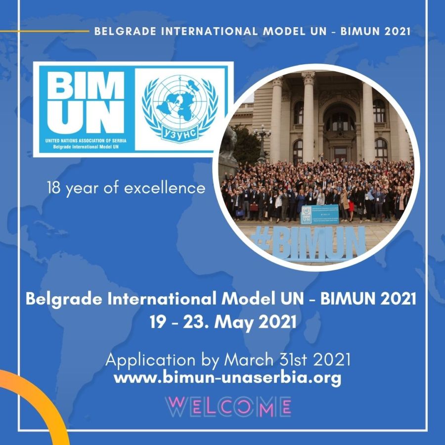 Beogradski međunarodni model Ujedinjenih nacija - BIMUN 2021